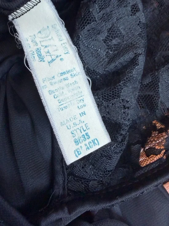 Vintage 70s Olga style 9635 keyhole sleeveless maxi length nightgown black - Picture 6 of 8